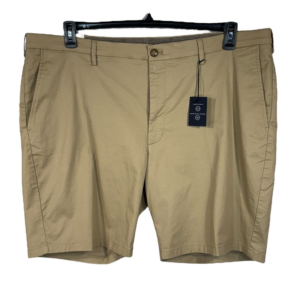 Joseph Abboud Mens SZ 44 Chino Shorts Flat Front Pockets Stretch Zip-Fly Beige